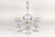 20TH CENTURY, AUSTRIA, GLASS DECANTER SET, ENAMEL PAINTINGS, 1980S