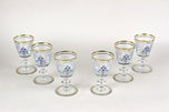 20TH CENTURY, AUSTRIA, GLASS DECANTER SET, ENAMEL PAINTINGS, 1980S