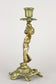 19TH CENTURY, AUSTRIA, SCULPTURAL FIREGILT BAROQUE REVIVAL BRASS CANDLEHOLDER, 1880