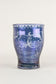 20TH CENTURY, CZECH REPUBLIC, BLUE IRIDESCENT GLASS, ENGRAVED VASE