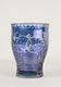 20TH CENTURY, CZECH REPUBLIC, BLUE IRIDESCENT GLASS, ENGRAVED VASE