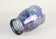 20TH CENTURY, CZECH REPUBLIC, BLUE IRIDESCENT GLASS, ENGRAVED VASE