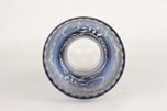 20TH CENTURY, CZECH REPUBLIC, BLUE IRIDESCENT GLASS, ENGRAVED VASE