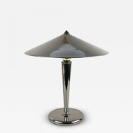 MID-CENTURY, ITALY, TABLE LAMP, GREY CHROMED, BRASS, 1970