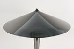 MID-CENTURY, ITALY, TABLE LAMP, GREY CHROMED, BRASS, 1970
