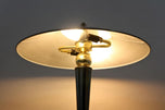MID-CENTURY, ITALY, TABLE LAMP, GREY CHROMED, BRASS, 1970