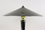 MID-CENTURY, ITALY, TABLE LAMP, GREY CHROMED, BRASS, 1970