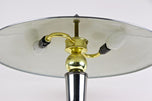 MID-CENTURY, ITALY, TABLE LAMP, GREY CHROMED, BRASS, 1970