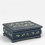 20TH CENTURY, ART DECO, PRUSSIAN BLUE, JEWELRY BOX, AUSTRIA, HANDPAINTED