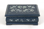 20TH CENTURY, ART DECO, PRUSSIAN BLUE, JEWELRY BOX, AUSTRIA, HANDPAINTED