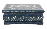 20TH CENTURY, ART DECO, PRUSSIAN BLUE, JEWELRY BOX, AUSTRIA, HANDPAINTED