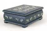 20TH CENTURY, ART DECO, PRUSSIAN BLUE, JEWELRY BOX, AUSTRIA, HANDPAINTED
