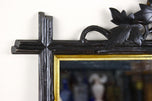 19TH CENTURY, GERMANY, BLACK FOREST, RUSTIC MIRROR, HANDCARVED, BASSWOOD, CIRCA 1870
