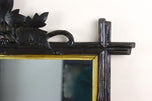19TH CENTURY, GERMANY, BLACK FOREST, RUSTIC MIRROR, HANDCARVED, BASSWOOD, CIRCA 1870