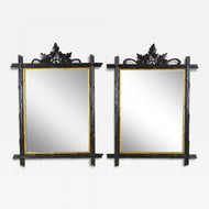19TH CENTURY, GERMANY, BLACK FOREST WALL MIRRORS, RUSTIC, GILT BARS