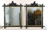 19TH CENTURY, GERMANY, BLACK FOREST WALL MIRRORS, RUSTIC, GILT BARS