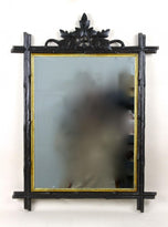 19TH CENTURY, GERMANY, BLACK FOREST WALL MIRRORS, RUSTIC, GILT BARS