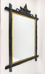 19TH CENTURY, GERMANY, BLACK FOREST WALL MIRRORS, RUSTIC, GILT BARS