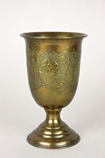 19TH CENTURY, AUSTRIA, BIEDERMEIER BRASS GOBLETS, VASES, HANDCRAFTED