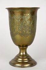 19TH CENTURY, AUSTRIA, BIEDERMEIER BRASS GOBLETS, VASES, HANDCRAFTED