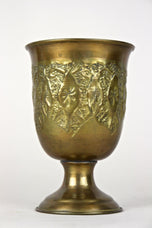 19TH CENTURY, AUSTRIA, BIEDERMEIER BRASS GOBLETS, VASES, HANDCRAFTED