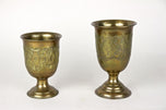 19TH CENTURY, AUSTRIA, BIEDERMEIER BRASS GOBLETS, VASES, HANDCRAFTED