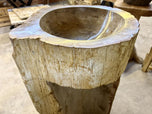 ORGANIC MODERN, PETRIFIED WOOD, PEDESTAL SINK, INDONESIA