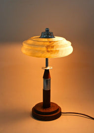 ART DECO, AUSTRIA, TABLE LAMP, GLASS LAMPSHADE, 20TH CENTURY
