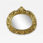 19TH CENTURY, AUSTRIA, FLORRENTINE OVAL GILT WALL MIRROR, 1810