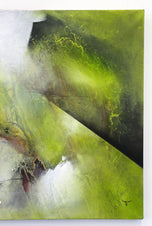 ABSTRACT PAINTING, CRAWFISH VS, TURTLE, ACRYLIC ON CANVAS