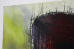 ABSTRACT PAINTING, CRAWFISH VS, TURTLE, ACRYLIC ON CANVAS