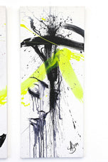 THREE-PART PAINTING, EVE & THE SNAKE, ACRYL ON CANVAS, AUSTRIA, 2024