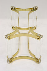 MID CENTURY, ITALIAN, LUCITE, BRASS, COFFEE TABLE, A ALBRIZZI, 1970