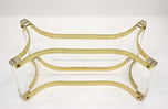 MID CENTURY, ITALIAN, LUCITE, BRASS, COFFEE TABLE, A ALBRIZZI, 1970