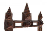 19TH CENTURY, AUSTRIA, RUSTIC TRAMP ART WALL MIRROR, HANDCARVED, CA 1880