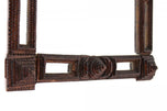 19TH CENTURY, AUSTRIA, RUSTIC TRAMP ART WALL MIRROR, HANDCARVED, CA 1880