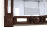 19TH CENTURY, AUSTRIA, RUSTIC TRAMP ART WALL MIRROR, HANDCARVED, CA 1880