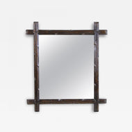 19TH CENTURY, AUSTRIA, BLACK FOREST WALL MIRROR, HAND CARVED, CIRCA 1880