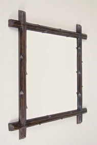 19TH CENTURY, AUSTRIA, BLACK FOREST WALL MIRROR, HAND CARVED, CIRCA 1880