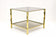 20TH CENTURY, ITALY, HOLLYWOOD REGENCY, BRASS SIDE TABLE, SMOKED GLASS, 1970