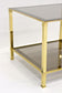20TH CENTURY, ITALY, HOLLYWOOD REGENCY, BRASS SIDE TABLE, SMOKED GLASS, 1970