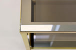 20TH CENTURY, ITALY, HOLLYWOOD REGENCY, BRASS SIDE TABLE, SMOKED GLASS, 1970