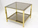 20TH CENTURY, ITALY, HOLLYWOOD REGENCY, BRASS SIDE TABLE, SMOKED GLASS, 1970