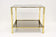PAIR OF HOLLYWOOD REGENCY, ITALY, BRASS SIDE TABLES, SMOKED GLASS, 1970