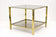 PAIR OF HOLLYWOOD REGENCY, ITALY, BRASS SIDE TABLES, SMOKED GLASS, 1970