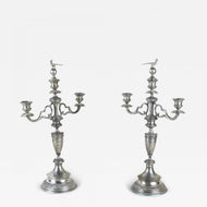 19TH CENTURY, AUSTRIA, SOLID SILVER, CANDELABRAS, PAIR
