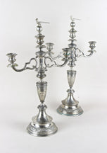 19TH CENTURY, AUSTRIA, SOLID SILVER, CANDELABRAS, PAIR