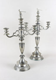 19TH CENTURY, AUSTRIA, SOLID SILVER, CANDELABRAS, PAIR
