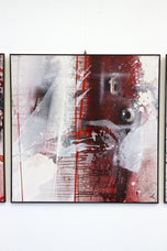 ABSTRACT, ACRYLIC ON CANVAS, 6-PART, DER TOD REDET, 2013