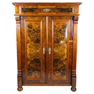 19TH CENTURY, NUTWOOD, HALF CABINET, AUSTRIA, CIRCA 1880